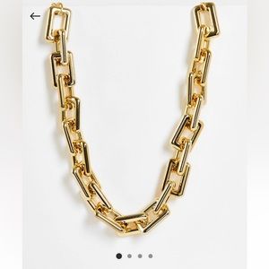 ASOS Design necklace in chunky rectangle chain in gold tone